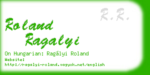 roland ragalyi business card